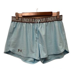 Under Armour Play Up 3” Shorts, Light Blue Size Medium